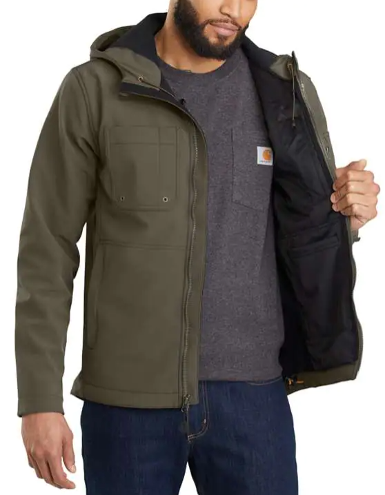 103829 Carhartt Rain Defender Relaxed Fit Soft Shell Hooded Jacket