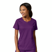 6419A - Women's 4 Pocket Notch Neck Top