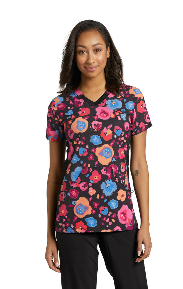 725 V-neck Printed Top Pop Art Bloom