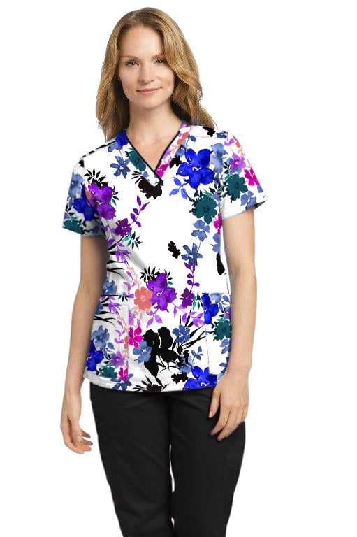 755 V-neck Printed Top Fabulous Fern Floral