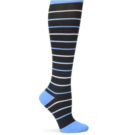 Nurse Mates Compression Sock - Black/Blue Pinstripe 883747