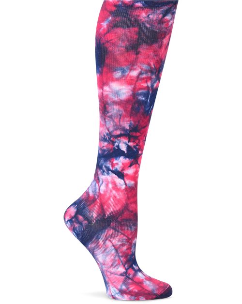 Nurse Mates Compression Sock - Navy/Magenta Tie Dye 883759