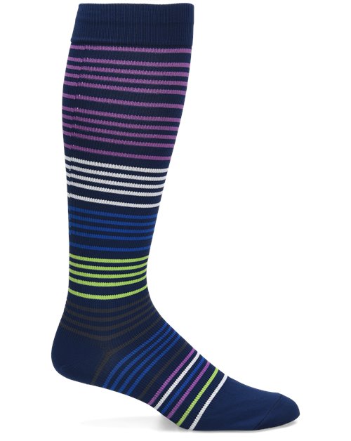 Nurse Mates Men's Compression Socks-Navy Multi Stripe NA0015499