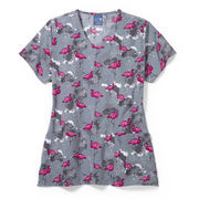 Z12213 V-Neck Print Top