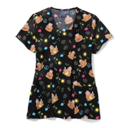 Z12213 V-Neck Print Top