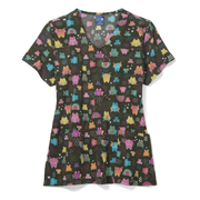 Z12213 V-Neck Print Top