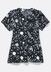 Z16213 Notch Neck Print Top
