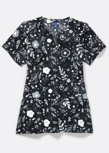 Z16213 Notch Neck Print Top