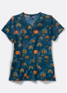 Z16213 Notch Neck Print Top